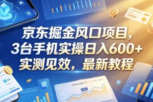 京东掘金风口项目,3台手机实操日入600+,实测见效,最新教程【揭秘】