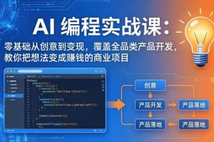 （18631期）AI编程实战课-第三期-5月更新：零基础从创意到变现，覆盖全品类产品开发，把想法变成赚钱项目