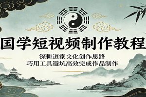 国学短视频制作教程:深耕道家文化创作思路,巧用工具避坑高效完成作品制作