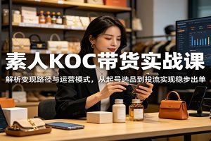 素人KOC带货实战课:解析变现路径与运营模式,从起号选品到投流实现稳步出单