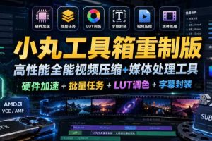 小丸工具箱重制版–高性能全能视频压缩+媒体处理工具|硬件加速+批量任务+LUT调色+字幕封装