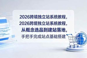 (18800期)2026跨境独立站系统教程,从概念选品到建站落地,手把手完成站点基础搭建
