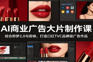AI商业广告大片制作课:结合即梦2.0与剪映,打造口红TVC品牌级广告作品