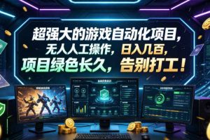 超强大的游戏自动化项目,无人人工操作,日入几百,项目绿色长久,告别打工!【揭秘】
