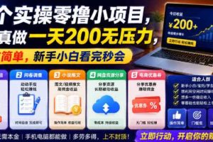 5个实操零撸小项目,认真做一天200无压力,操作简单,新手小白看完秒会【揭秘】